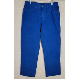 Lucky Brand Corduroy Pants Size 12/31 Blue Womens 5-Pocket Mid Rise Crop 1206